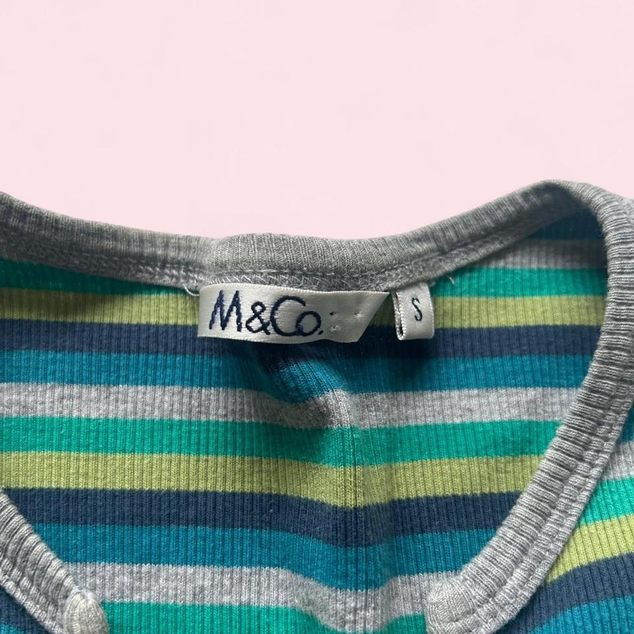 Green and blue striped top