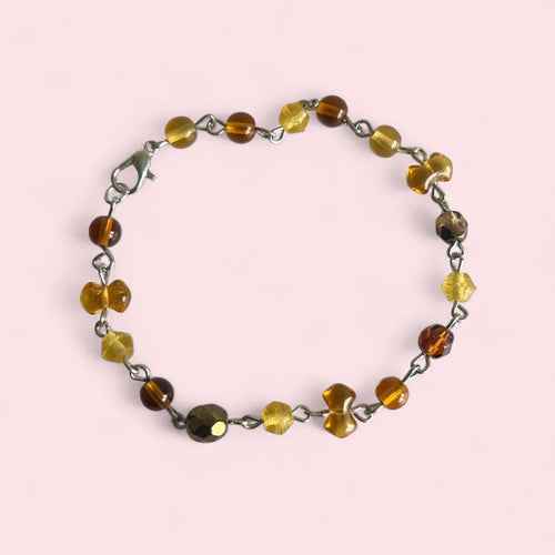 Amber glass bead bracelet  image 0