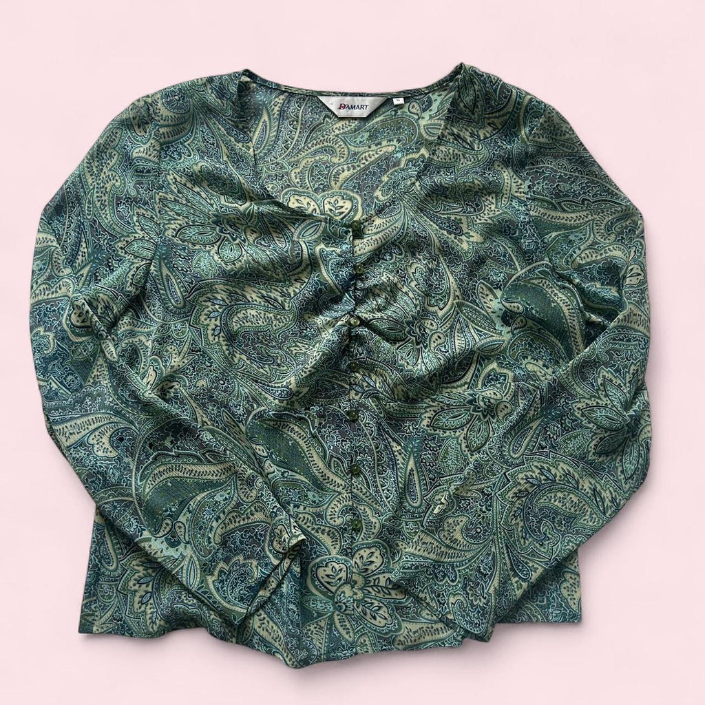 Green mesh long sleeve top  image 0