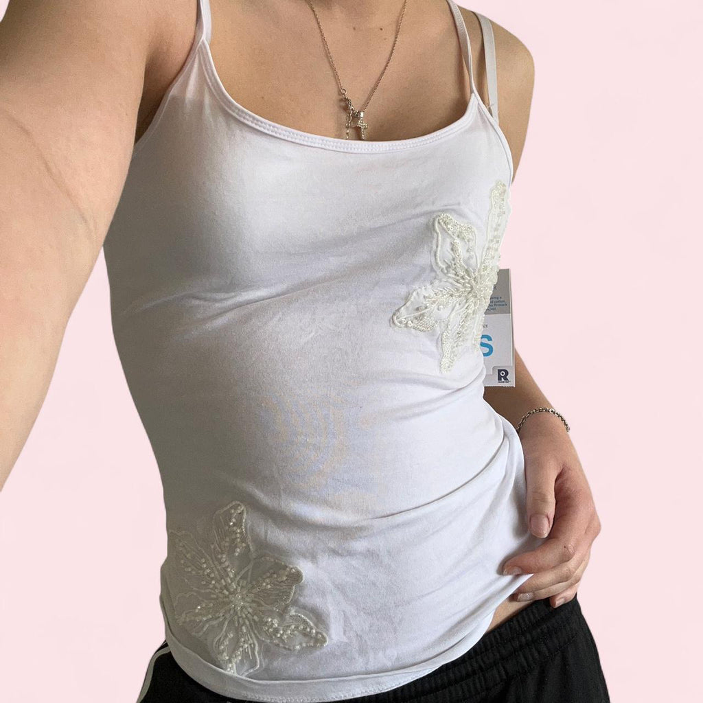 White beaded cami  image 0