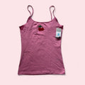 Pink embroidered cherry cami
