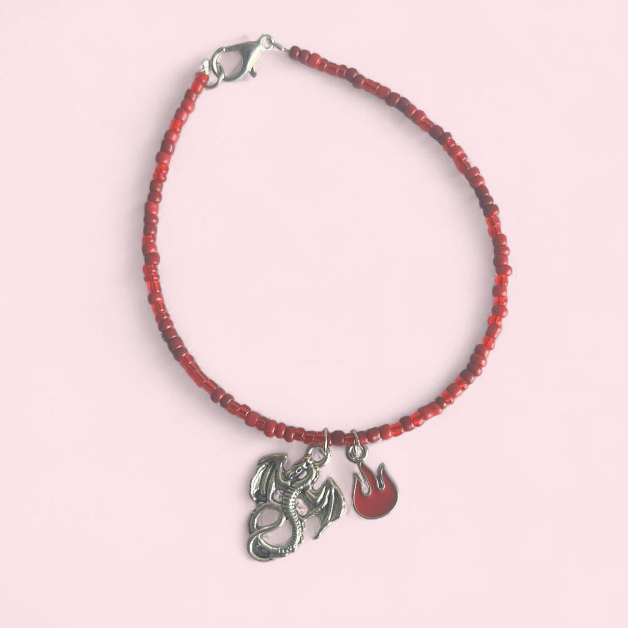 Red dragon beaded bracelet image 0