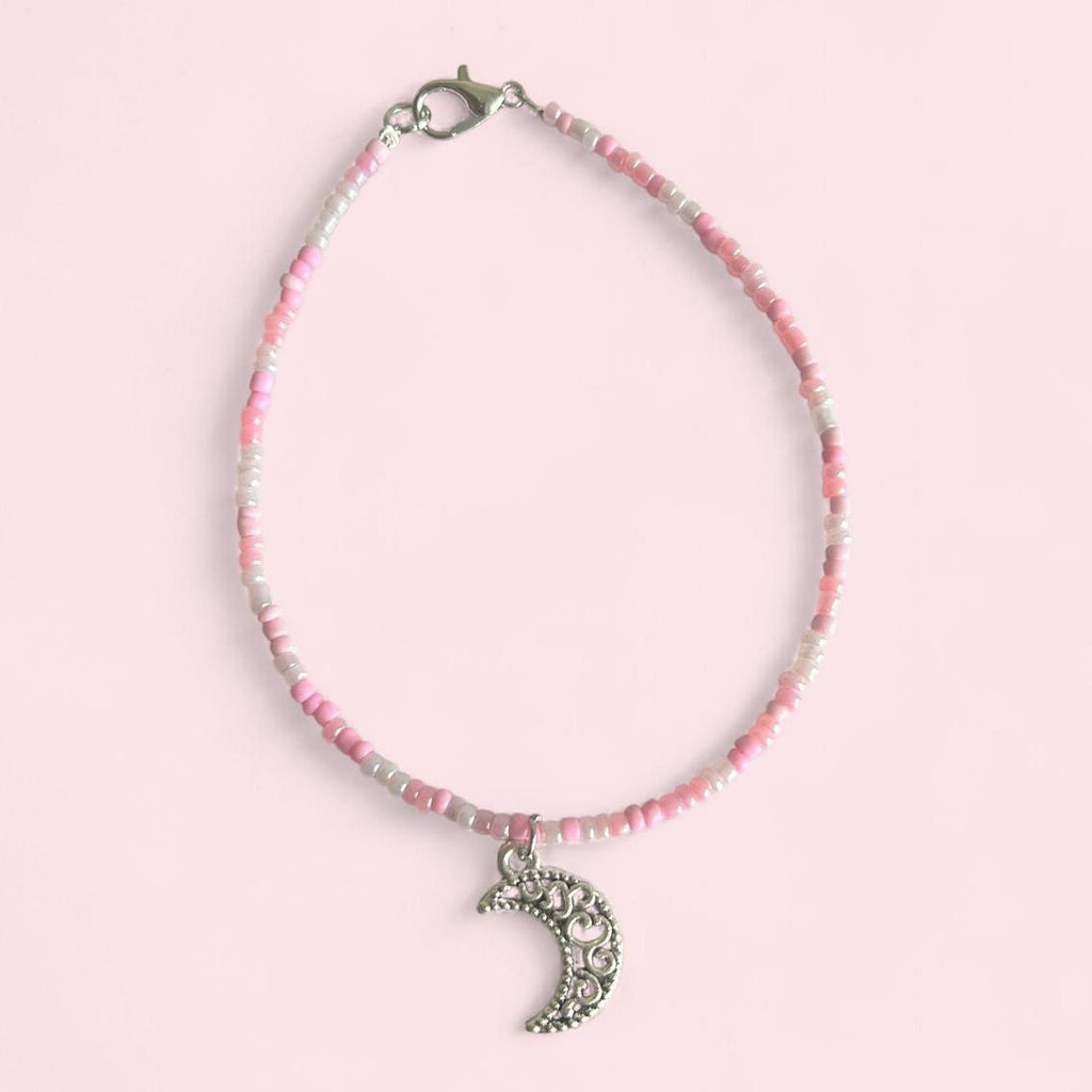 Pink moon beaded bracelet image 0