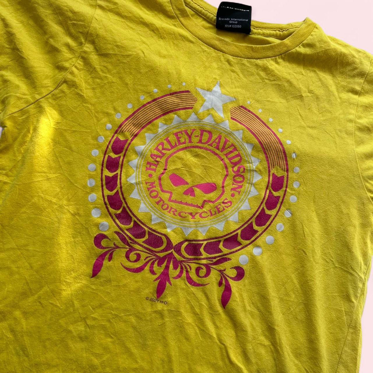 Yellow Harley Davidson t-shirt image 2
