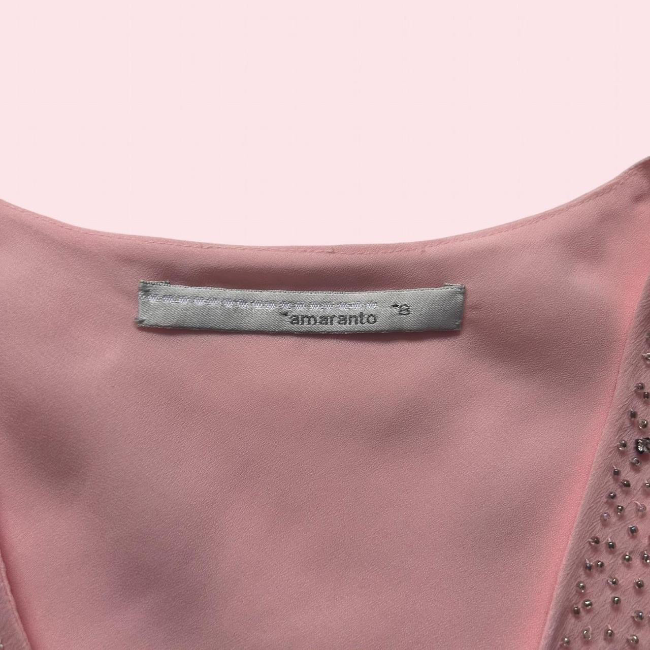 Pink v neck mesh top  image 2