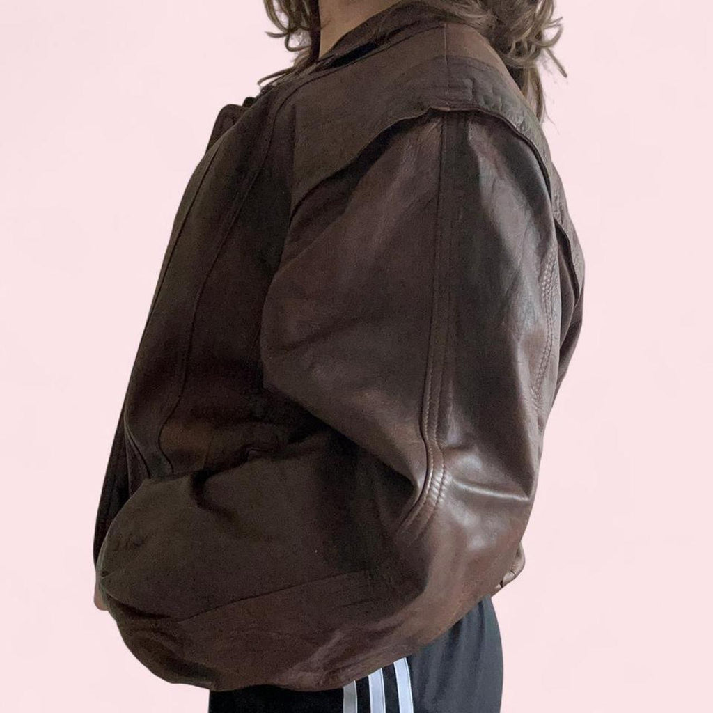 Brown leather jacket
