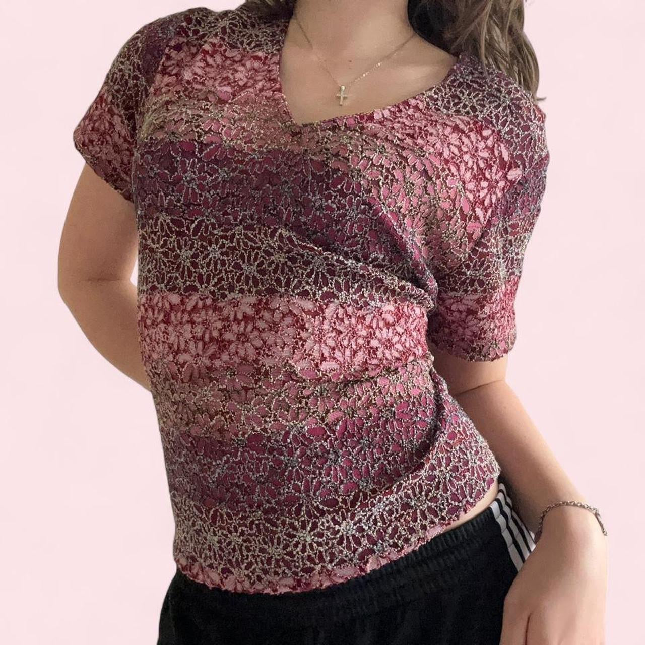 Pink v-neck t-shirt