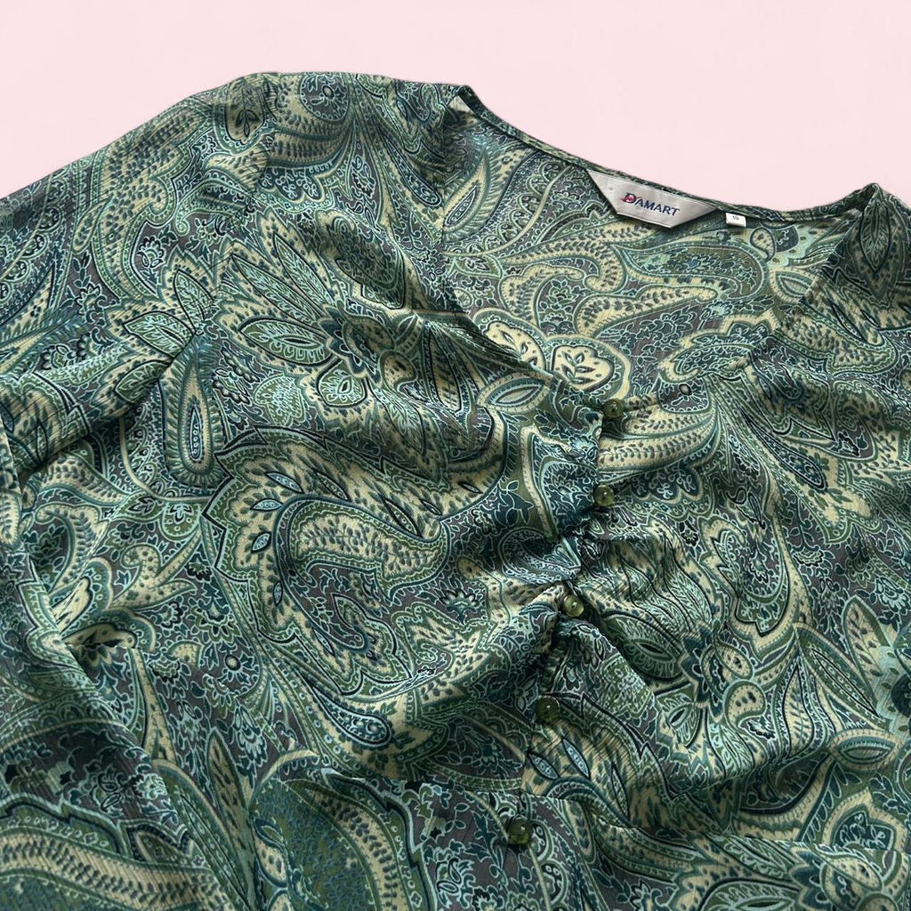 Green mesh long sleeve top  image 1