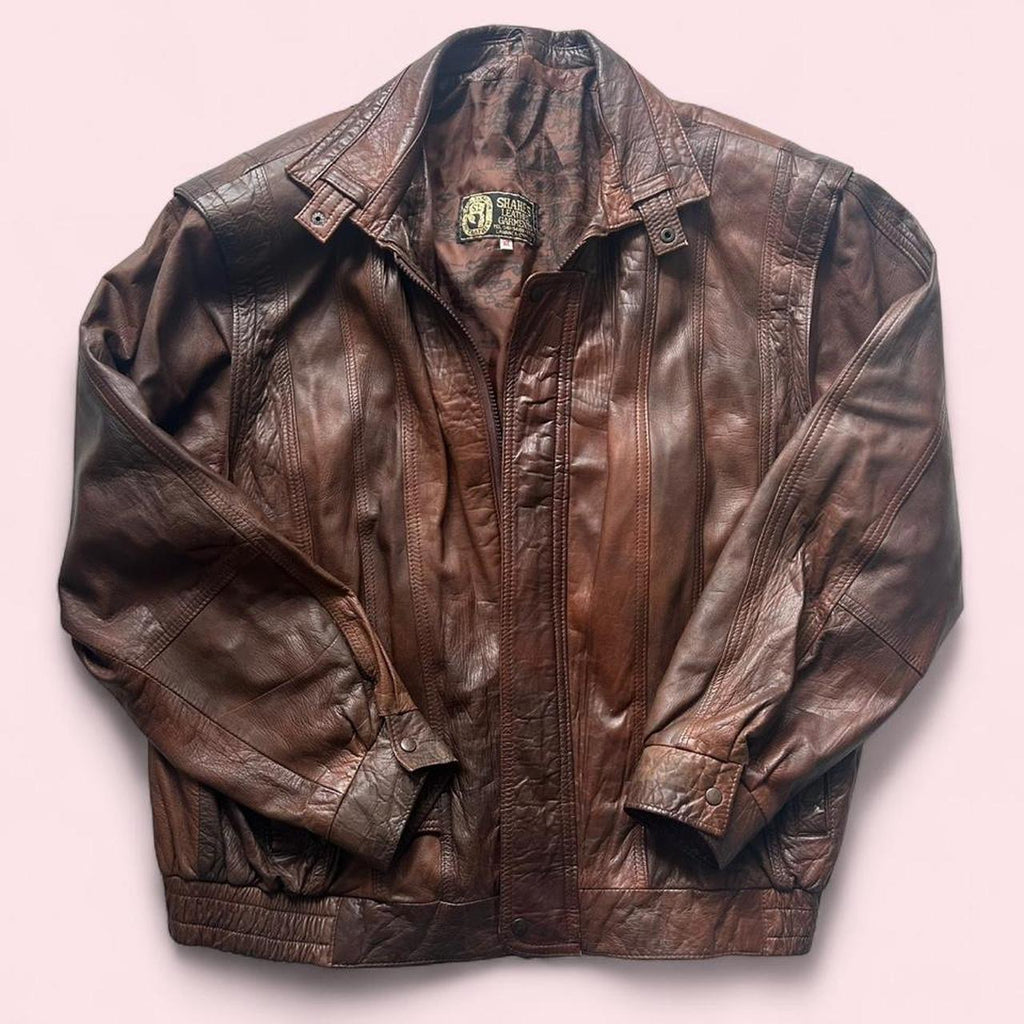 Brown leather jacket
