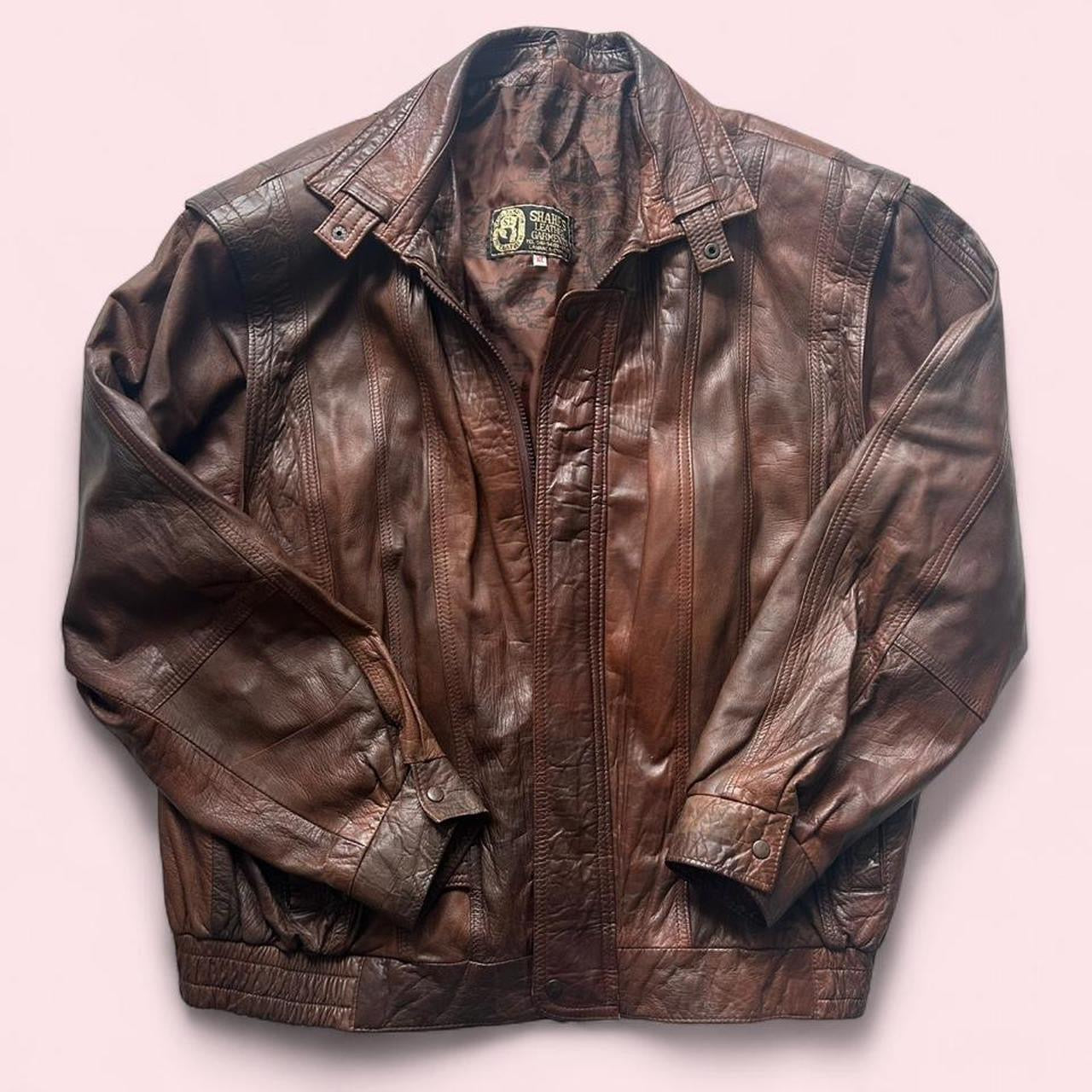 Brown leather jacket