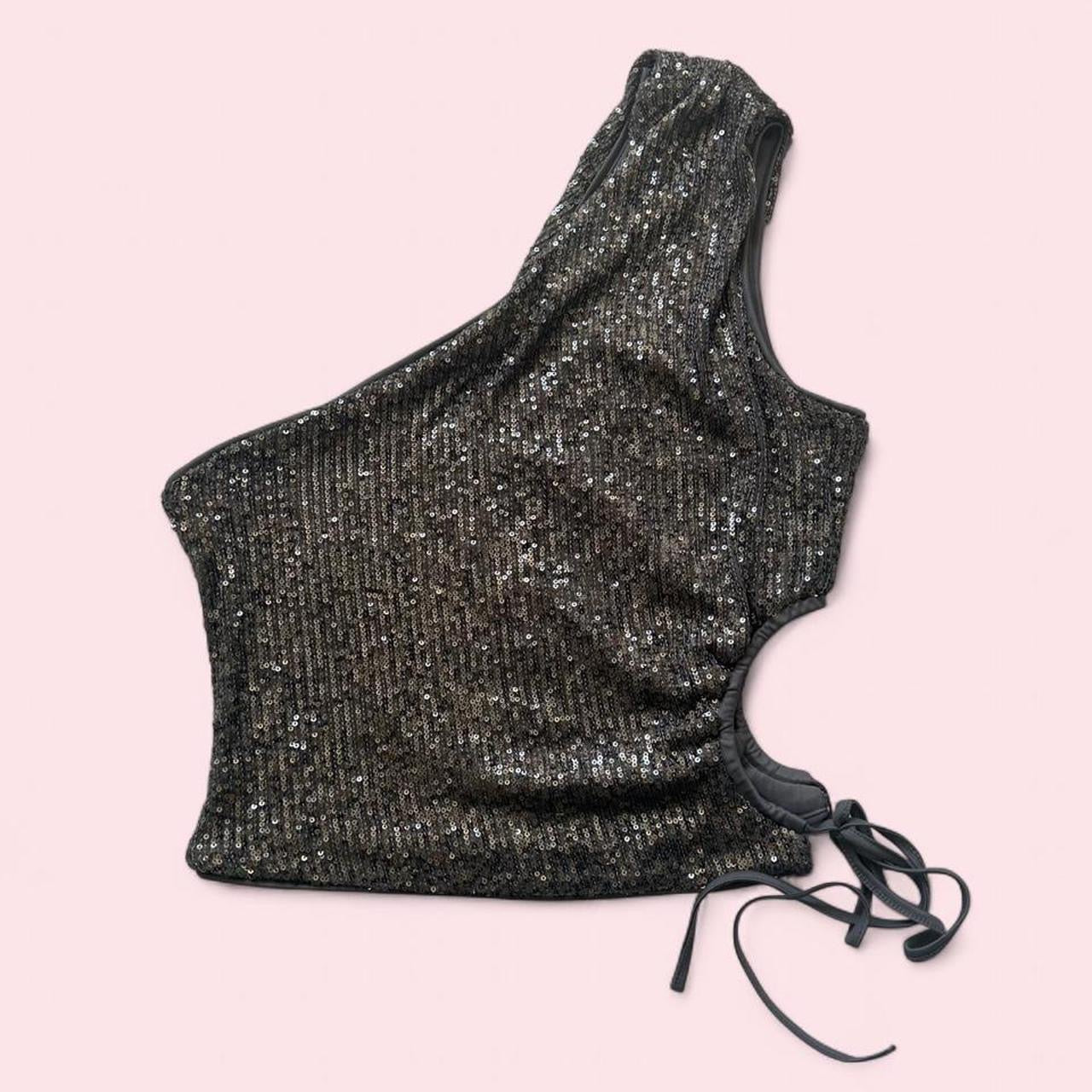 Off shoulder sequin top