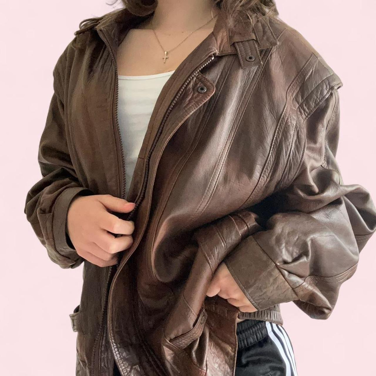 Brown leather jacket