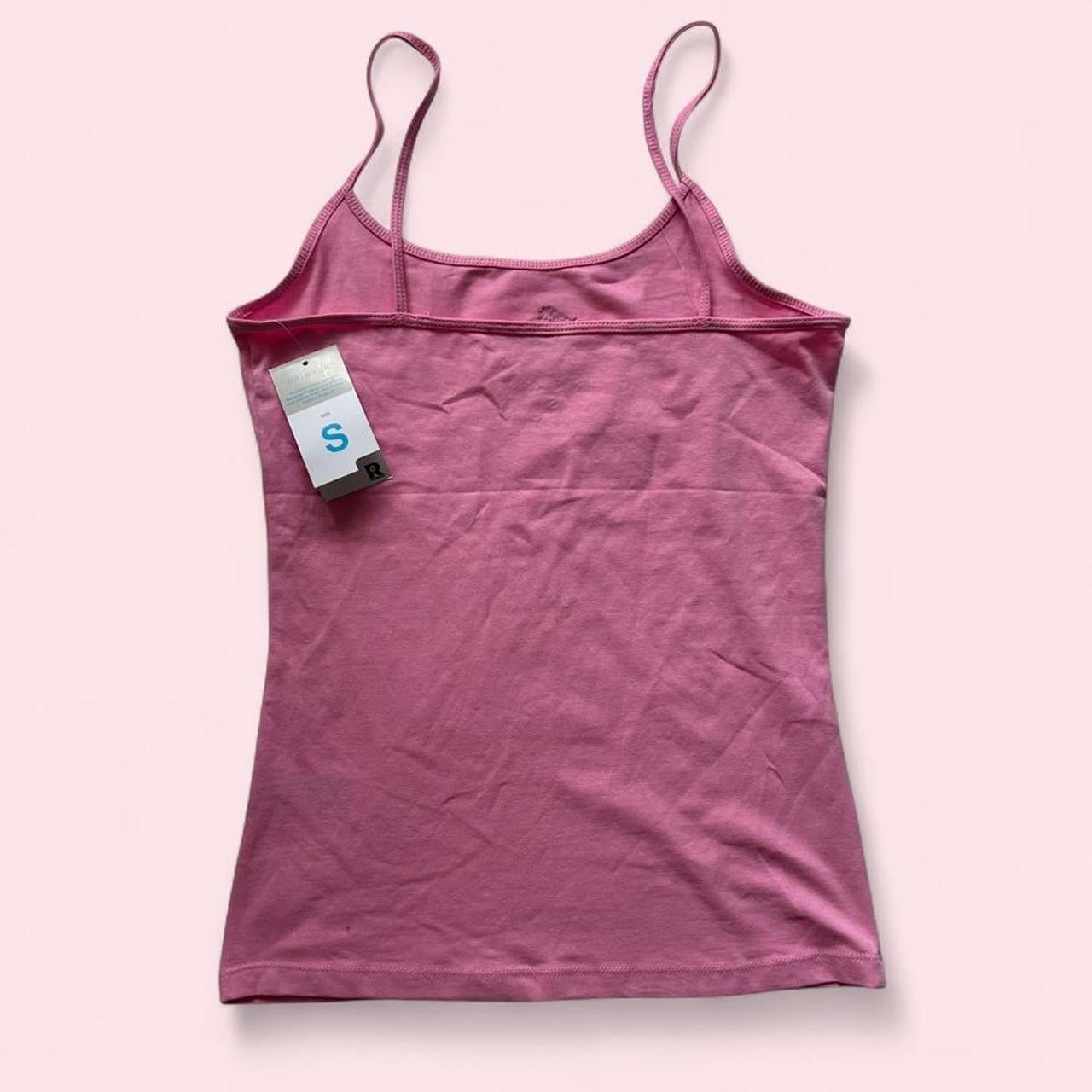 Pink embroidered cherry cami
