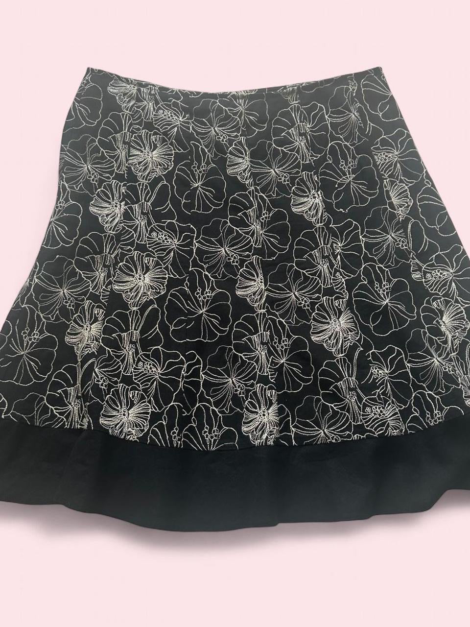 Floral embroidered midi skirt image 1