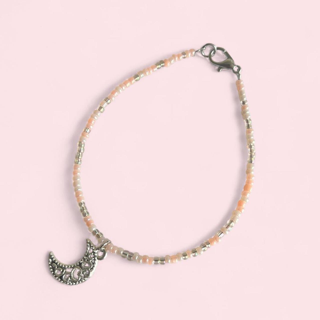 Coral moon beaded bracelet image 0