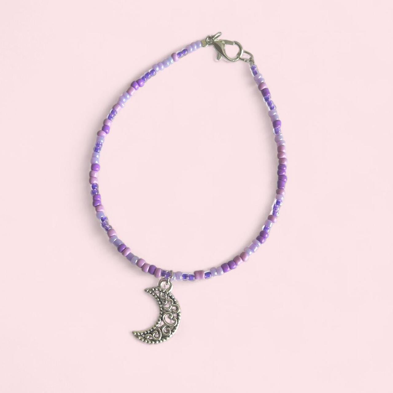 Purple moon beaded bracelet image 0
