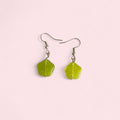 Green glass bead earrings image 0