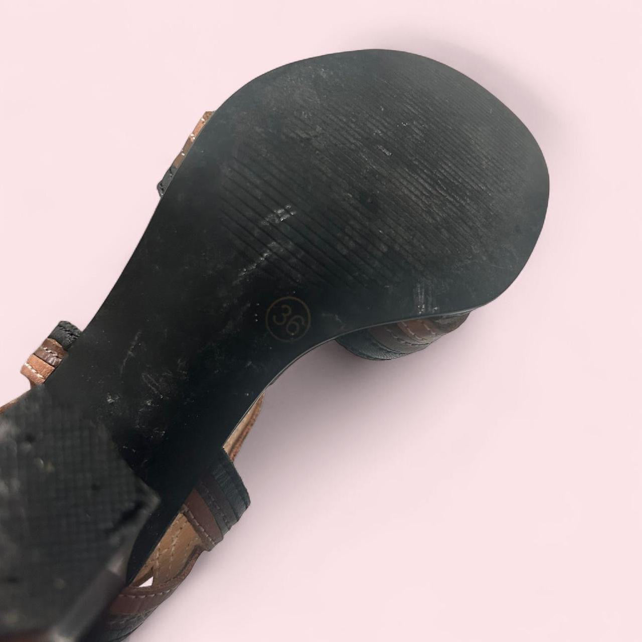 Brown leather heels image 2